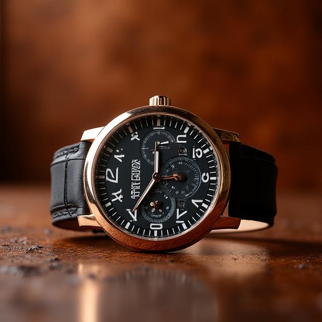 A rose gold A. Lange & Söhne Zeitwerk watch with a digital display.
