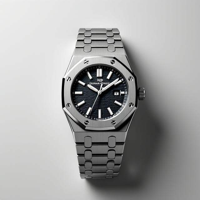A stainless steel Audemars Piguet Royal Oak watch.