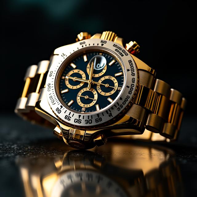 A two-tone Rolex Cosmograph Daytona watch.
